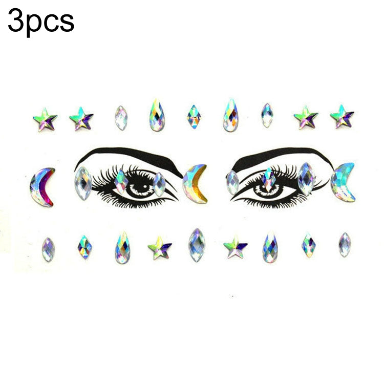 3 PCS  Forehead Green Masquerade Makeup Acrylic Face Sticker, YT-01, YT-01-1, YT-01-2, YT-01-3, YT-01-4, YT-01-5, YT-01-6, YT-02, YT-03, YT-04, YT-05, YT-07, YT-08, YT-10, YT-11, YT-12, YT-13, YT-14, YT-15, YT-16, YT-17, YT-18, YT-19, YT-20, YT-21, YT-...