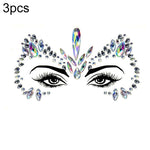 3 PCS  Forehead Green Masquerade Makeup Acrylic Face Sticker, YT-46, YT-47, YT-48, YT-49, YT-50, YT-51, YT-52, YT-53-01, YT-53-02, YT-54, YT-55, YT-56, YT-57, YT-59, YT-60, YT-61, YT-65, YT-66, YT-67, YT-68, YT-69