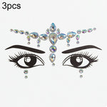 3 PCS  Forehead Green Masquerade Makeup Acrylic Face Sticker, YT-46, YT-47, YT-48, YT-49, YT-50, YT-51, YT-52, YT-53-01, YT-53-02, YT-54, YT-55, YT-56, YT-57, YT-59, YT-60, YT-61, YT-65, YT-66, YT-67, YT-68, YT-69