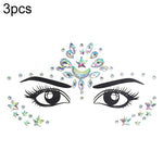 3 PCS  Forehead Green Masquerade Makeup Acrylic Face Sticker, YT-46, YT-47, YT-48, YT-49, YT-50, YT-51, YT-52, YT-53-01, YT-53-02, YT-54, YT-55, YT-56, YT-57, YT-59, YT-60, YT-61, YT-65, YT-66, YT-67, YT-68, YT-69
