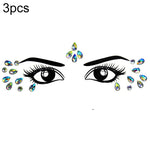 3 PCS  Forehead Green Masquerade Makeup Acrylic Face Sticker, YT-46, YT-47, YT-48, YT-49, YT-50, YT-51, YT-52, YT-53-01, YT-53-02, YT-54, YT-55, YT-56, YT-57, YT-59, YT-60, YT-61, YT-65, YT-66, YT-67, YT-68, YT-69