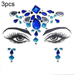 3 PCS  Forehead Green Masquerade Makeup Acrylic Face Sticker, YT-46, YT-47, YT-48, YT-49, YT-50, YT-51, YT-52, YT-53-01, YT-53-02, YT-54, YT-55, YT-56, YT-57, YT-59, YT-60, YT-61, YT-65, YT-66, YT-67, YT-68, YT-69