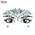 3 PCS  Forehead Green Masquerade Makeup Acrylic Face Sticker, YT-46, YT-47, YT-48, YT-49, YT-50, YT-51, YT-52, YT-53-01, YT-53-02, YT-54, YT-55, YT-56, YT-57, YT-59, YT-60, YT-61, YT-65, YT-66, YT-67, YT-68, YT-69