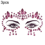 3 PCS  Forehead Green Masquerade Makeup Acrylic Face Sticker, YT-46, YT-47, YT-48, YT-49, YT-50, YT-51, YT-52, YT-53-01, YT-53-02, YT-54, YT-55, YT-56, YT-57, YT-59, YT-60, YT-61, YT-65, YT-66, YT-67, YT-68, YT-69