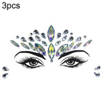 3 PCS  Forehead Green Masquerade Makeup Acrylic Face Sticker, YT-46, YT-47, YT-48, YT-49, YT-50, YT-51, YT-52, YT-53-01, YT-53-02, YT-54, YT-55, YT-56, YT-57, YT-59, YT-60, YT-61, YT-65, YT-66, YT-67, YT-68, YT-69