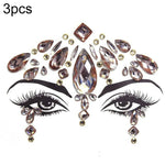 3 PCS  Forehead Green Masquerade Makeup Acrylic Face Sticker, YT-46, YT-47, YT-48, YT-49, YT-50, YT-51, YT-52, YT-53-01, YT-53-02, YT-54, YT-55, YT-56, YT-57, YT-59, YT-60, YT-61, YT-65, YT-66, YT-67, YT-68, YT-69