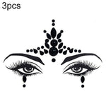 3 PCS  Forehead Green Masquerade Makeup Acrylic Face Sticker, YT-46, YT-47, YT-48, YT-49, YT-50, YT-51, YT-52, YT-53-01, YT-53-02, YT-54, YT-55, YT-56, YT-57, YT-59, YT-60, YT-61, YT-65, YT-66, YT-67, YT-68, YT-69