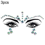 3 PCS  Forehead Green Masquerade Makeup Acrylic Face Sticker, YT-46, YT-47, YT-48, YT-49, YT-50, YT-51, YT-52, YT-53-01, YT-53-02, YT-54, YT-55, YT-56, YT-57, YT-59, YT-60, YT-61, YT-65, YT-66, YT-67, YT-68, YT-69
