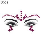 3 PCS  Forehead Green Masquerade Makeup Acrylic Face Sticker, YT-46, YT-47, YT-48, YT-49, YT-50, YT-51, YT-52, YT-53-01, YT-53-02, YT-54, YT-55, YT-56, YT-57, YT-59, YT-60, YT-61, YT-65, YT-66, YT-67, YT-68, YT-69