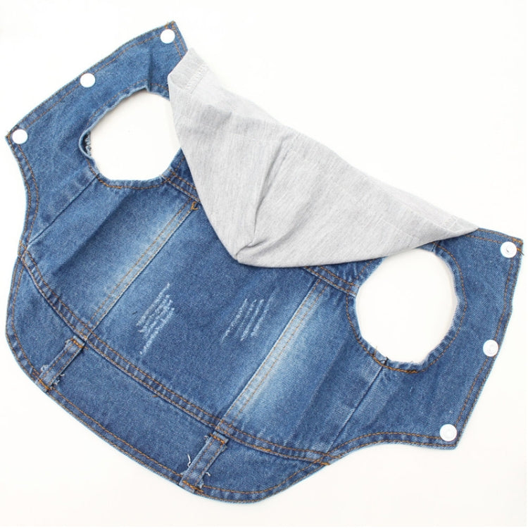 Retro Personality Denim Small Vest Pet Dog Clothes Pet Jacket, M, L, XL, XS