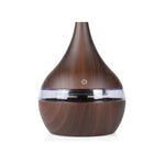 ناشر عطر كهربائي USB بسعة 300 مل، مرطب هواء بالموجات فوق الصوتية من الخشب، معطر جو بزيوت عطرية، صانع رذاذ بارد