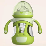 High Borosilicate Glass Baby Bottle with Silicone Sleeve, 240ml