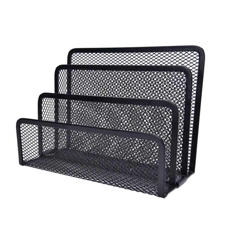 Mesh Letter Sorter Mail Document Tray Black Desk Office File Storage Rack, Mesh Letter Sorter