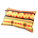 Portable Ethnic Style Automatic Inflatable Pillows Outdoor Camping Tent Camping Equipment Car Travel Pillows, Navy Blue Stripes, Orange Stripes, Red Yellow Printing, Gray Blue Print