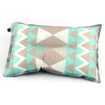 Portable Ethnic Style Automatic Inflatable Pillows Outdoor Camping Tent Camping Equipment Car Travel Pillows, Navy Blue Stripes, Orange Stripes, Red Yellow Printing, Gray Blue Print