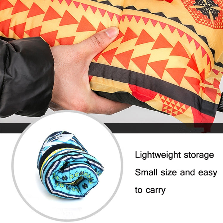 Portable Ethnic Style Automatic Inflatable Pillows Outdoor Camping Tent Camping Equipment Car Travel Pillows, Navy Blue Stripes, Orange Stripes, Red Yellow Printing, Gray Blue Print