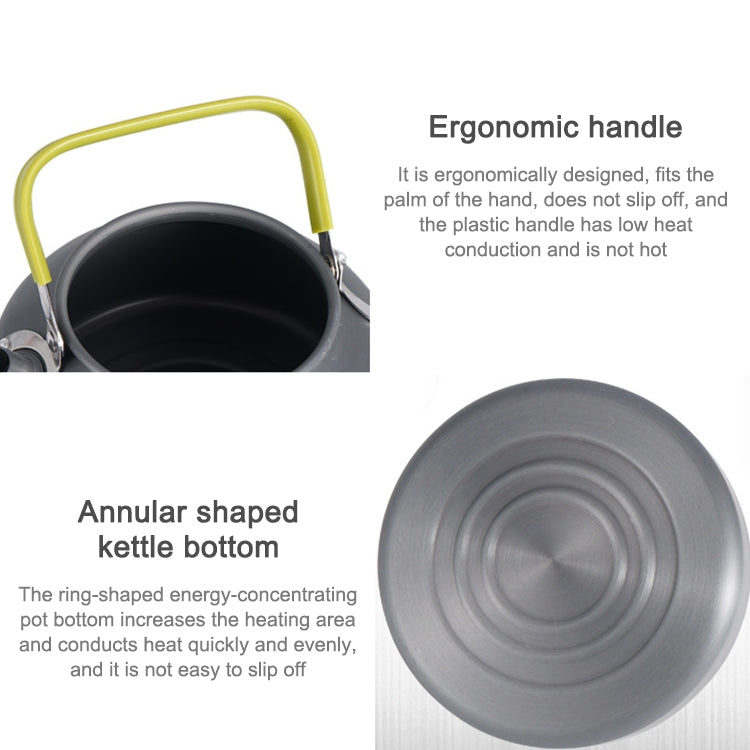 0.8L Portable Outdoor Mountaineering Picnic Aluminum Teapot Kettle Coffee Pot, 0.8L