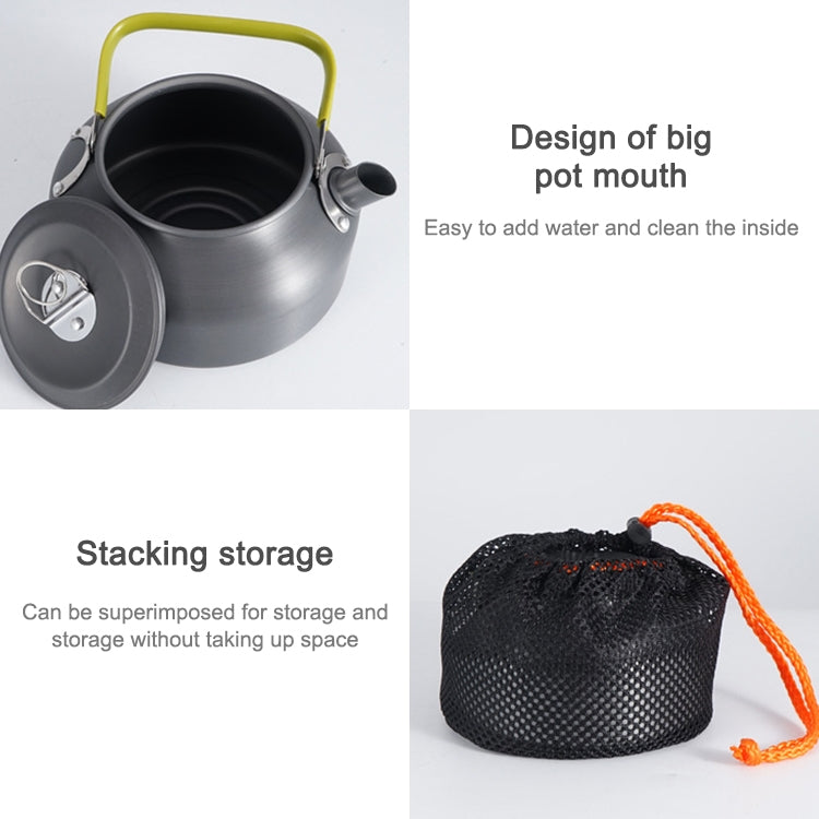 0.8L Portable Outdoor Mountaineering Picnic Aluminum Teapot Kettle Coffee Pot, 0.8L