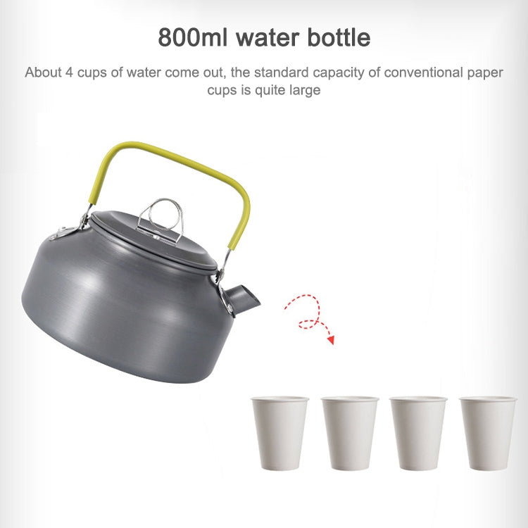 0.8L Portable Outdoor Mountaineering Picnic Aluminum Teapot Kettle Coffee Pot, 0.8L