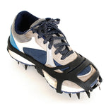 18 Teeth Silica Gel Steel Claw Ice Climbing on Foot Non-slip Mountaineering Foot Cover, One Pair, M (3742), L (4346)