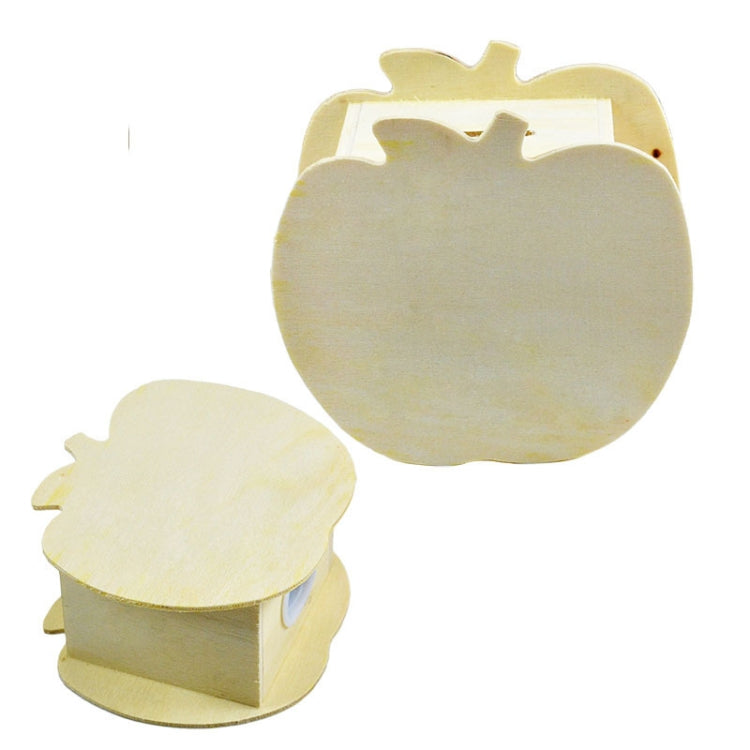 Lovely Creative Child DIY Wooden Apple Hand Painted Piggy Bank, 10x5.6x9.5cm
