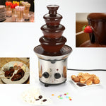 4 Layers Electrical Chocolate Fountain Chocolate Melt Fondue Waterfall Machine, 4 Tiers