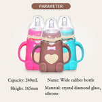 Baby Silicone Glass Bottles Drop-proof and Flatulence-proof Glass Baby Bottle