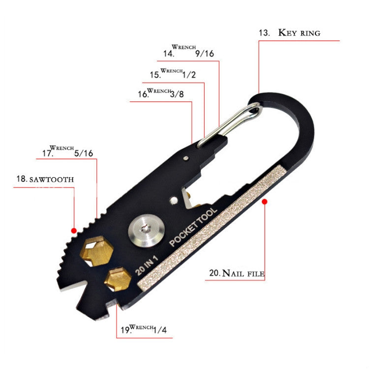 20 in 1 Stainless Steel Wrench Screwdriver Creative Roulette Multifunctional Combination Tool Outdoor Survival Tool, 20 in 1