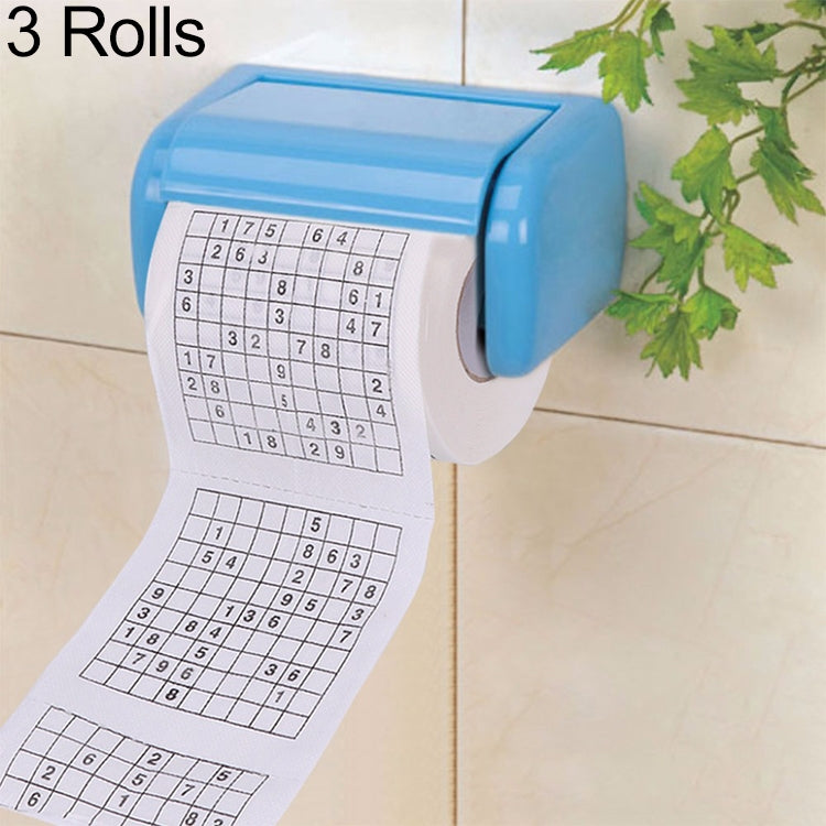 3 Rolls Creative Sudoku Toilet Paper Roll Paper Facial Tissue, 3 Rolls