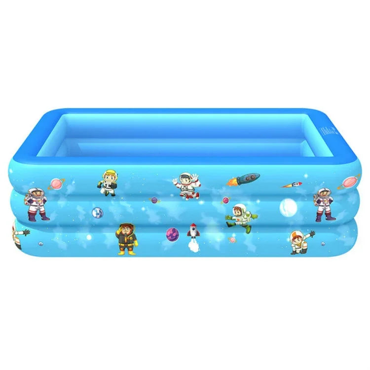 Household Indoor and Outdoor Aerospace Pattern Baby Square Inflatable Swimming Pool, 120 x 85 x 35cm