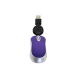 Mini Computer Mouse Retractable USB Cable Optical Ergonomic1600 DPI Portable Small Mice for Laptop