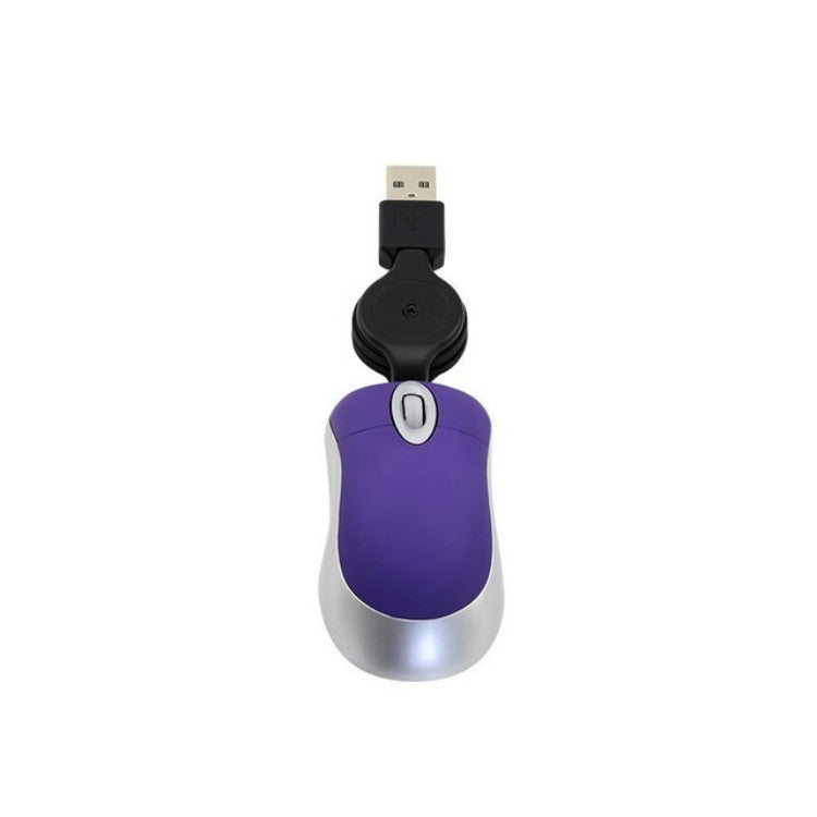 Mini Computer Mouse Retractable USB Cable Optical Ergonomic1600 DPI Portable Small Mice for Laptop