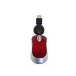 Mini Computer Mouse Retractable USB Cable Optical Ergonomic1600 DPI Portable Small Mice for Laptop