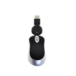 Mini Computer Mouse Retractable USB Cable Optical Ergonomic1600 DPI Portable Small Mice for Laptop