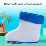 Children Non-Slip Plus Velvet Warm Cartoon Short Rain Boots, Inner Length 15cm With Cotton Cover, Inner Length 16cm With Cotton Cover, Inner Length 17cm With Cotton Cover, Inner Length 18cm With Cotton Cover, Inner Length 19cm With Cotton Cover        ...