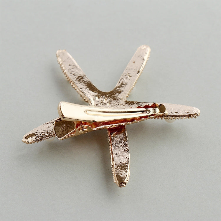 Fashion Rhinestone Pearl Starfish Hairpin For Women Bridal Headpiece Hair Styling Tool