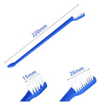 10pcs Dog Cat Effective Pets Oral Care Pet Toothbrush, Blue Handle + Medium Hair