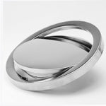 Embedded Type Stainless Steel Swing Cover Flip Kitchen Countertop Trash Can Lid  Cap, Round Drawing 20cm Diameter, Round  Mirror 24.5cm Diameter, Square 16.2x22.7cm