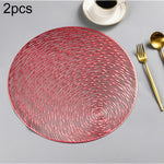 2 PCS Fashion Round Hollow Placemats PVC Table Mats Coffee Cup Pad
