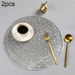 2 PCS Fashion Round Hollow Placemats PVC Table Mats Coffee Cup Pad
