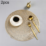 2 PCS Fashion Round Hollow Placemats PVC Table Mats Coffee Cup Pad