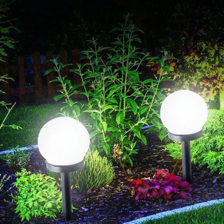 2 PCS Waterproof Outdoor Bulb Solar Ground Light Lawn Landscape Decoration