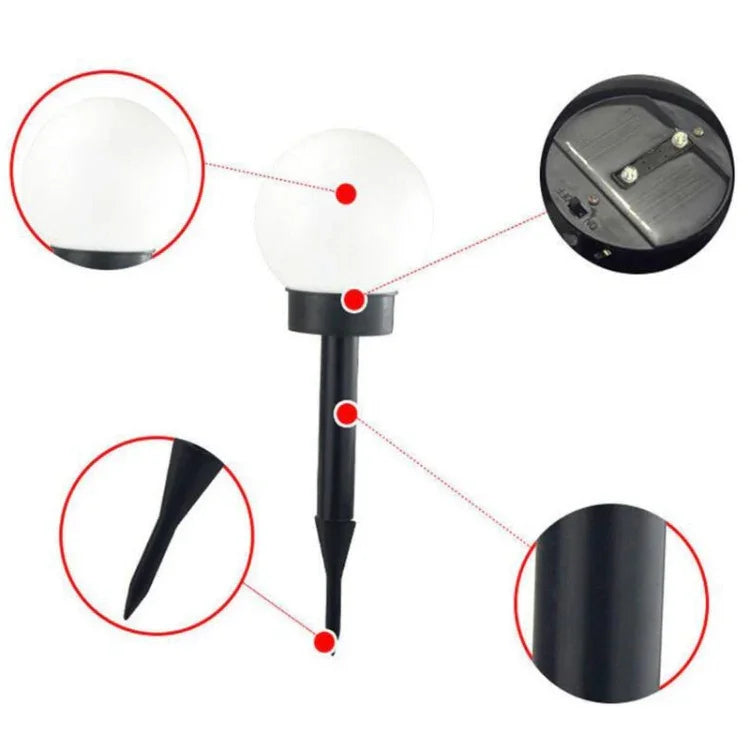 2 PCS Waterproof Outdoor Bulb Solar Ground Light Lawn Landscape Decoration