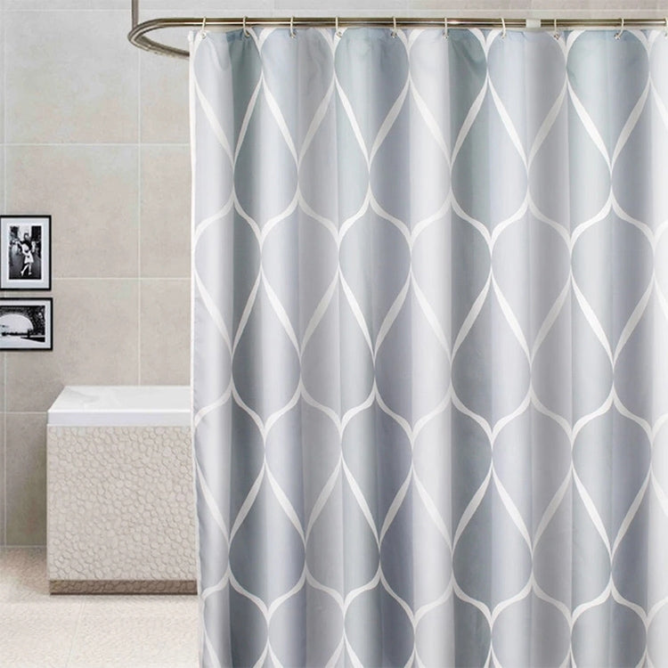 Shower Curtain Waterproof Bathroom Geometric Light Grey Bath Curtains, 80x200cm, 100x200cm, 120x180cm