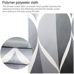 Shower Curtain Waterproof Bathroom Geometric Light Grey Bath Curtains, 80x200cm, 100x200cm, 120x180cm