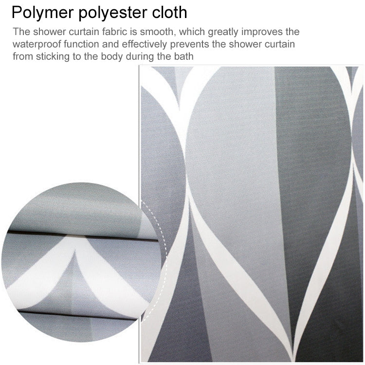 Shower Curtain Waterproof Bathroom Geometric Light Grey Bath Curtains, 80x200cm, 100x200cm, 120x180cm