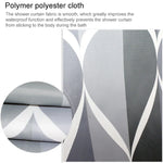 Shower Curtain Waterproof Bathroom Geometric Light Grey Bath Curtains, 80x200cm, 100x200cm, 120x180cm, 200x180cm