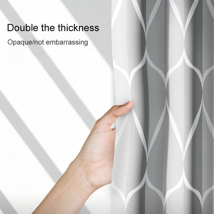 Shower Curtain Waterproof Bathroom Geometric Light Grey Bath Curtains, 80x200cm, 100x200cm, 120x180cm