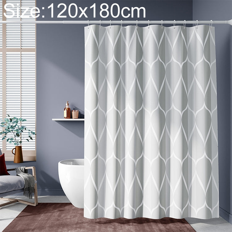 Shower Curtain Waterproof Bathroom Geometric Light Grey Bath Curtains, 80x200cm, 100x200cm, 120x180cm