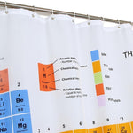 Periodic Table of The Shower Waterproof Mildew Printed Polyester Shower Curtain, Shower Curtain, Size: 180x180cm